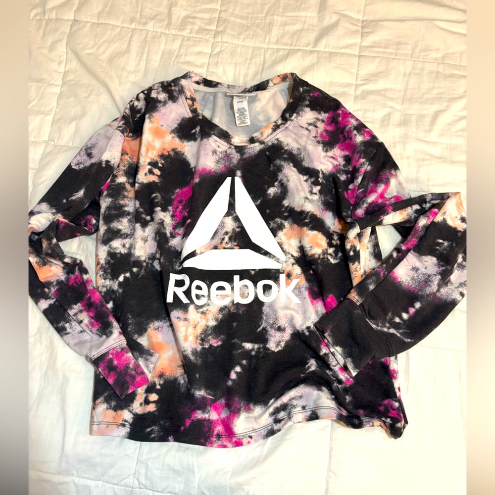 reebok tie dye pullover L